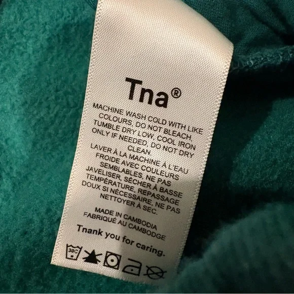 Aritzia TNA Cozy Fleece Boyfriend Fit Sweatpant in Kelp Green, Sz S - Picture 15 of 16